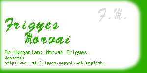 frigyes morvai business card